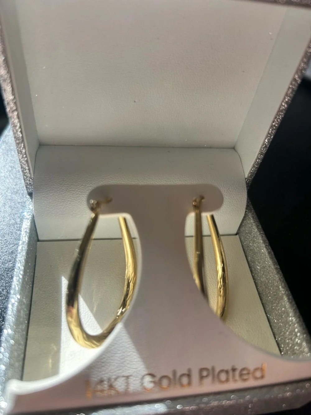 Gold Plated Twisted Hoop Earrings - Women Jewelry - Picture 1 of 6